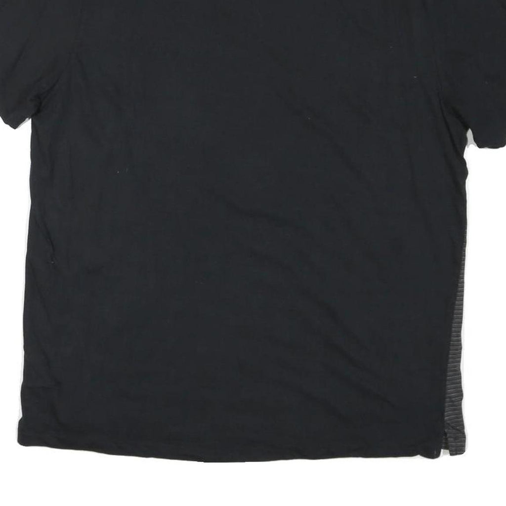 CALVIN KLEIN Mens Black & Grey Striped Polo Shirt XL Cotton Blend Casual