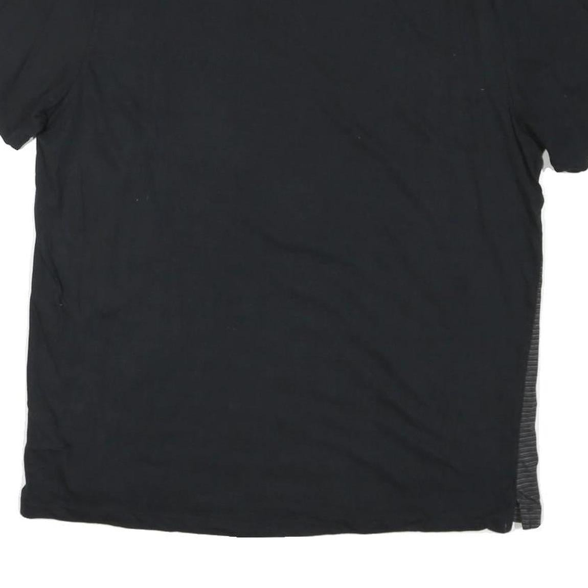 CALVIN KLEIN Mens Black & Grey Striped Polo Shirt XL Cotton Blend Casual