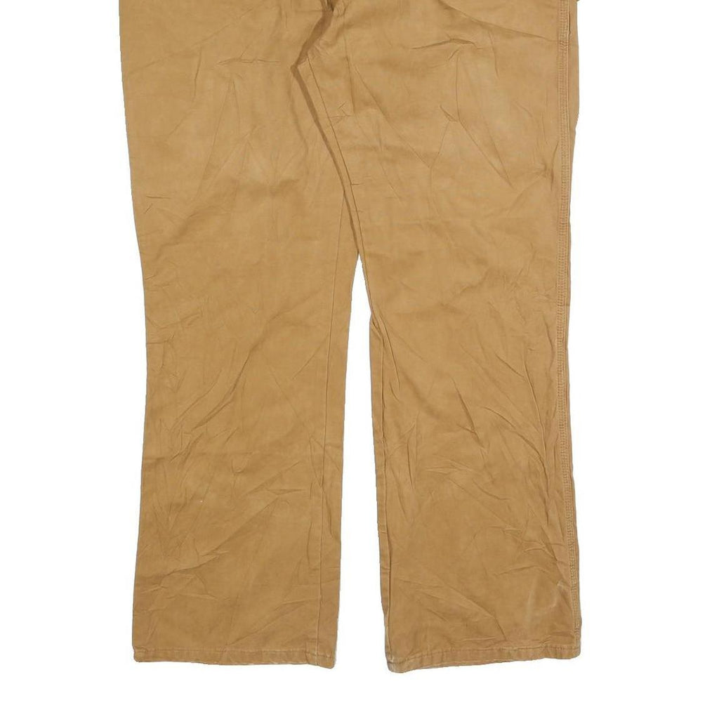 DICKIES Mens Cotton Blend Brown Relaxed Straight Trousers W40 L32 Workwear