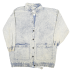 CURRENT SEEN Womens Blue & Cream Button Cotton Jacket XL Woven Stylish Casual