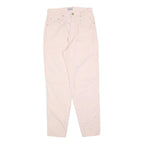 PACIFIC LINE Womens Cotton Blend White Slim Tapered Trousers W30 L30 Casual Zip