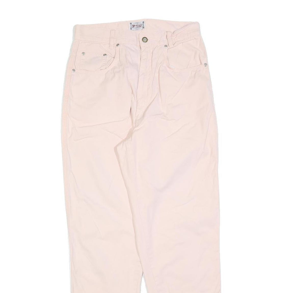 PACIFIC LINE Womens Cotton Blend White Slim Tapered Trousers W30 L30 Casual Zip