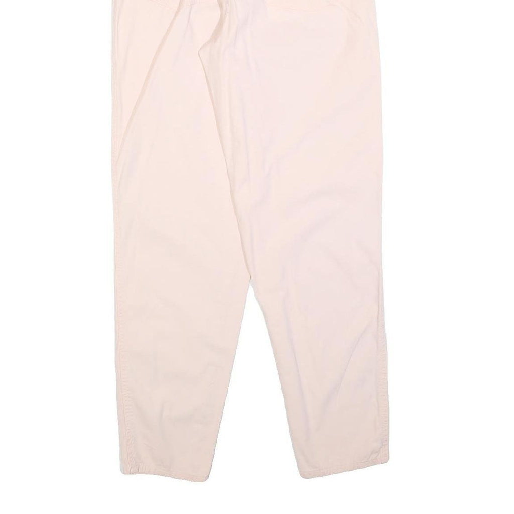 PACIFIC LINE Womens Cotton Blend White Slim Tapered Trousers W30 L30 Casual Zip