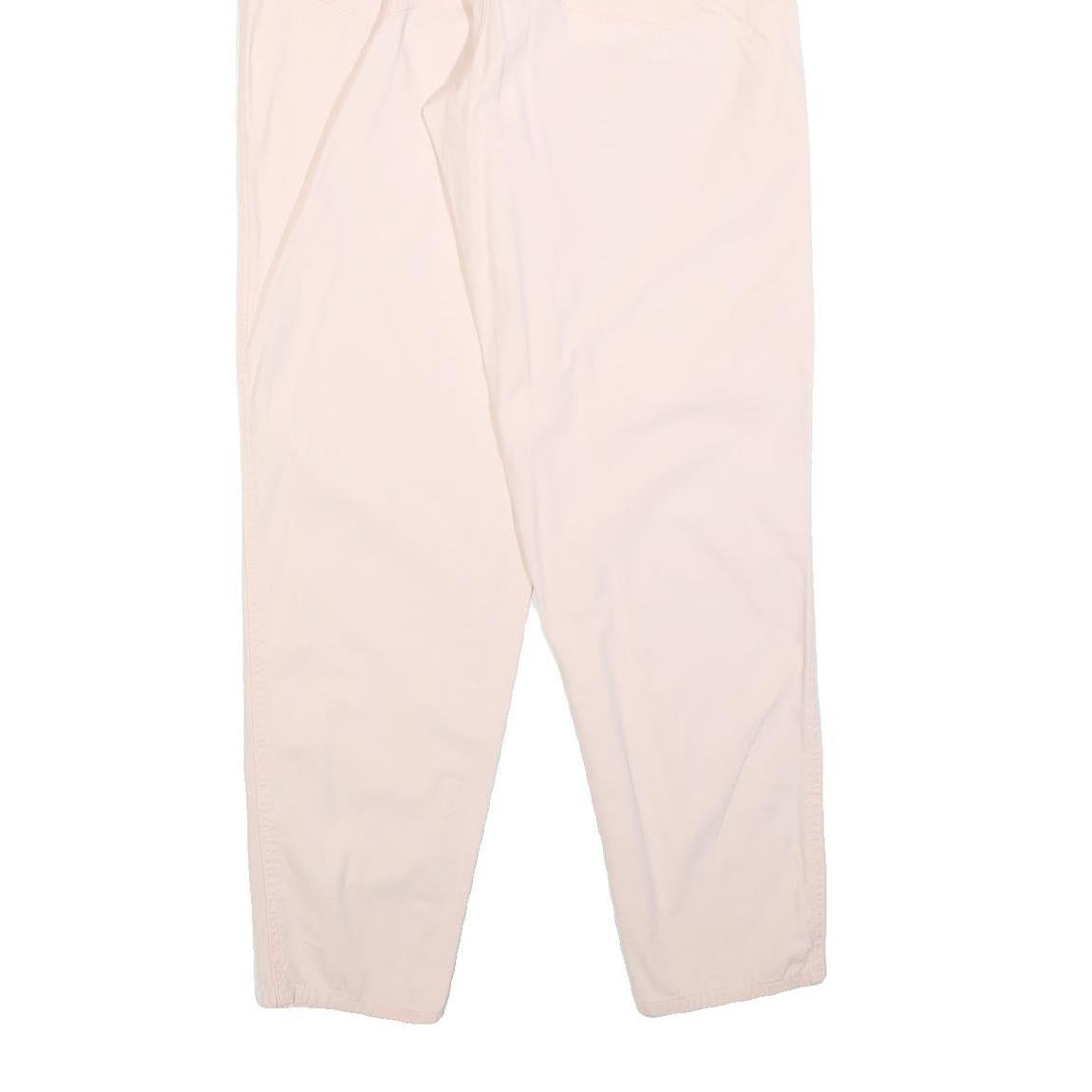 PACIFIC LINE Womens Cotton Blend White Slim Tapered Trousers W30 L30 Casual Zip