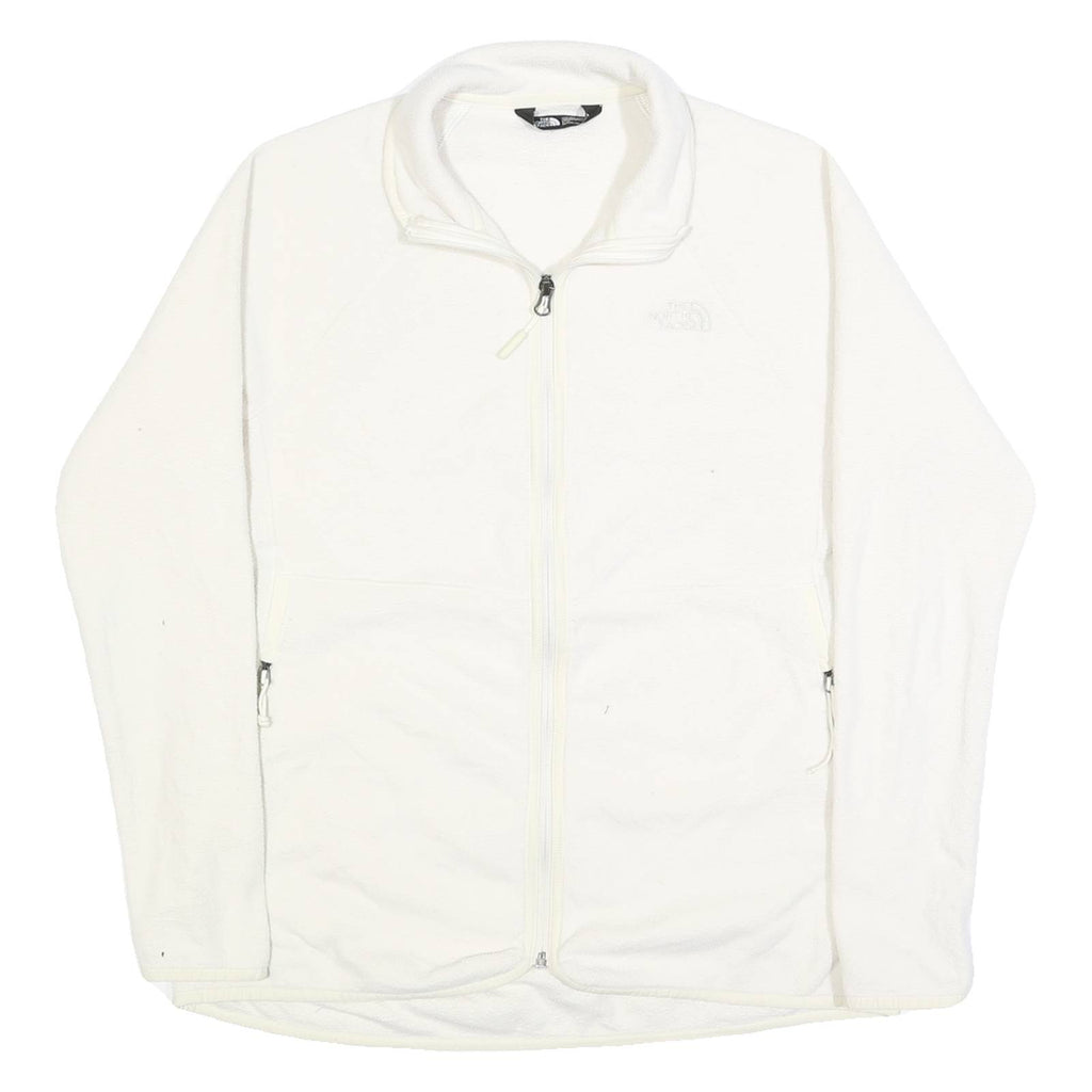 THE NORTH FACE Womens White Fleece Jacket M Zip Outdoor Warm Casual