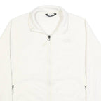 THE NORTH FACE Womens White Fleece Jacket M Zip Outdoor Warm Casual