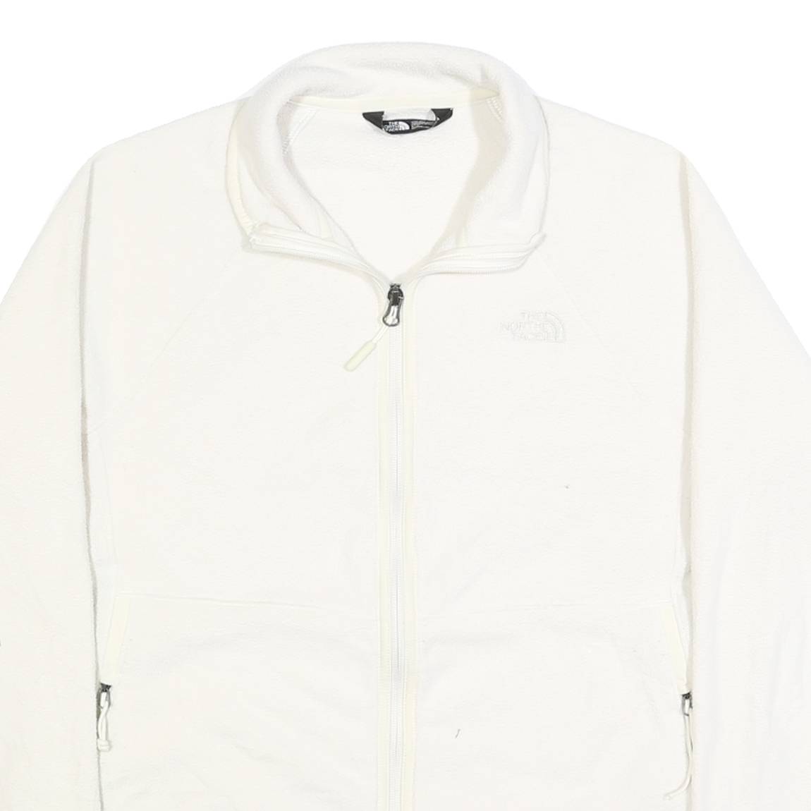 THE NORTH FACE Womens White Fleece Jacket M Zip Outdoor Warm Casual
