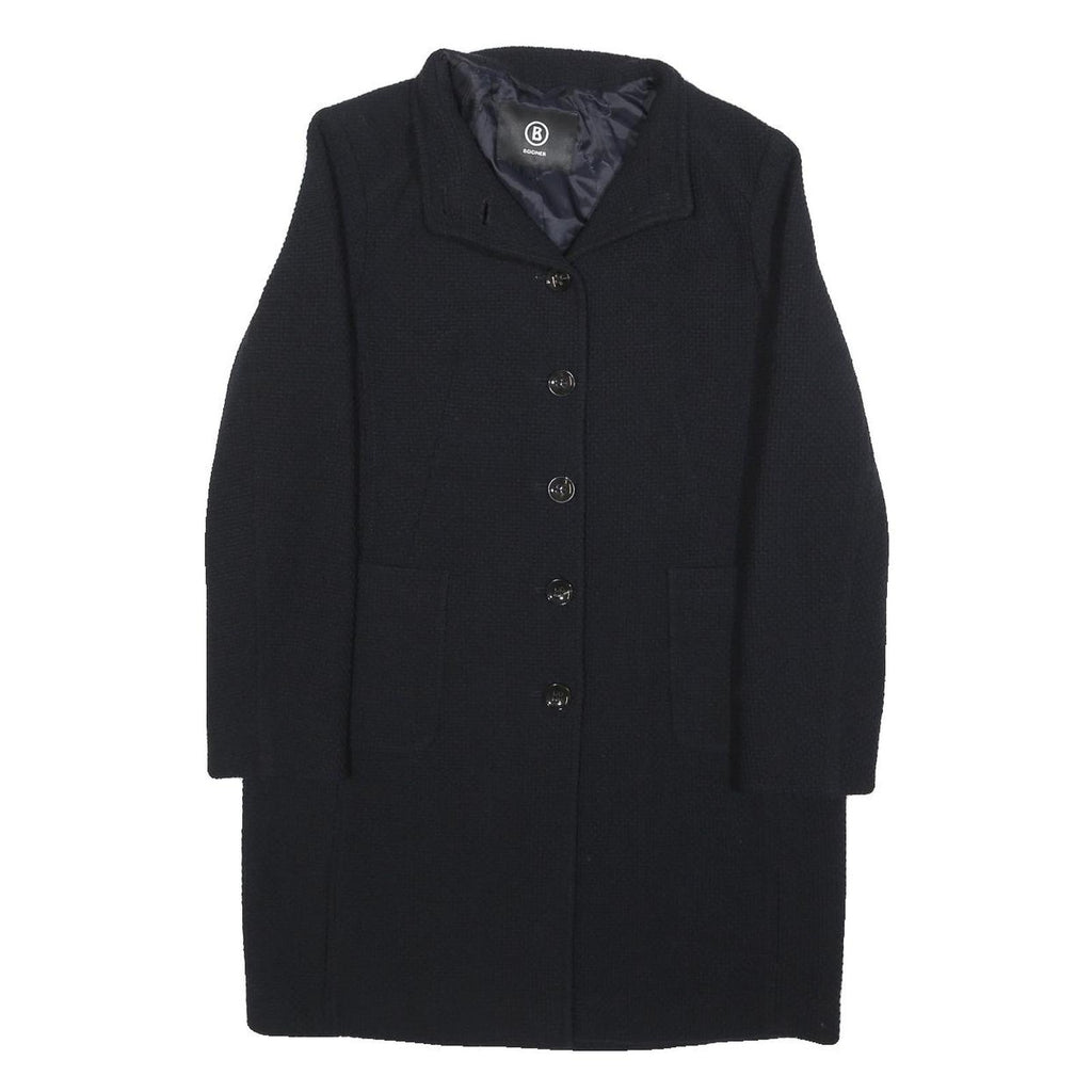 BOGNER Womens Black Wool Blend Tailored Jacket S Button Closure Classic Fit