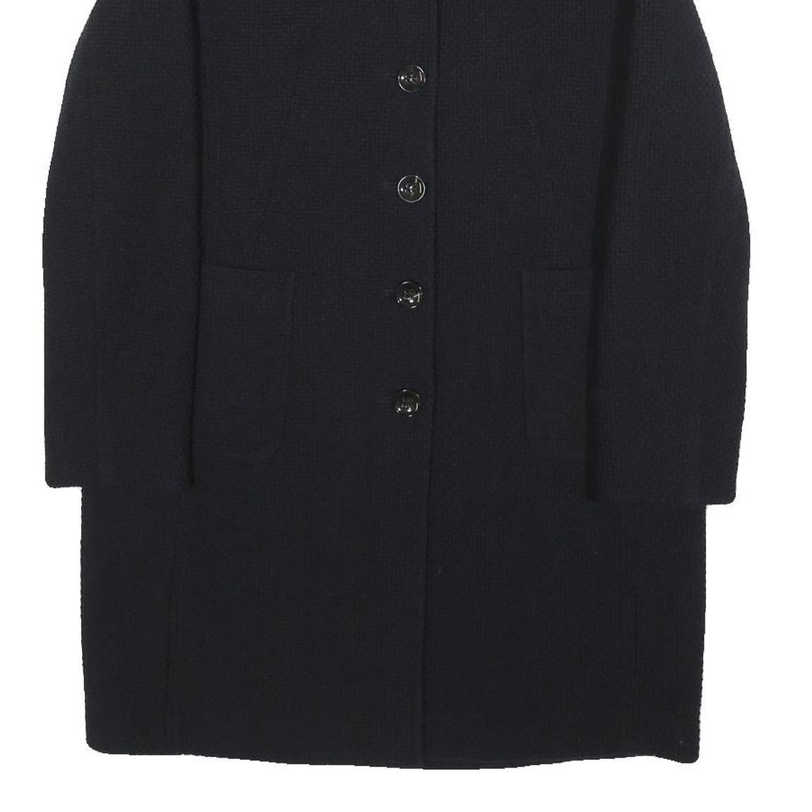 BOGNER Womens Black Wool Blend Tailored Jacket S Button Closure Classic Fit