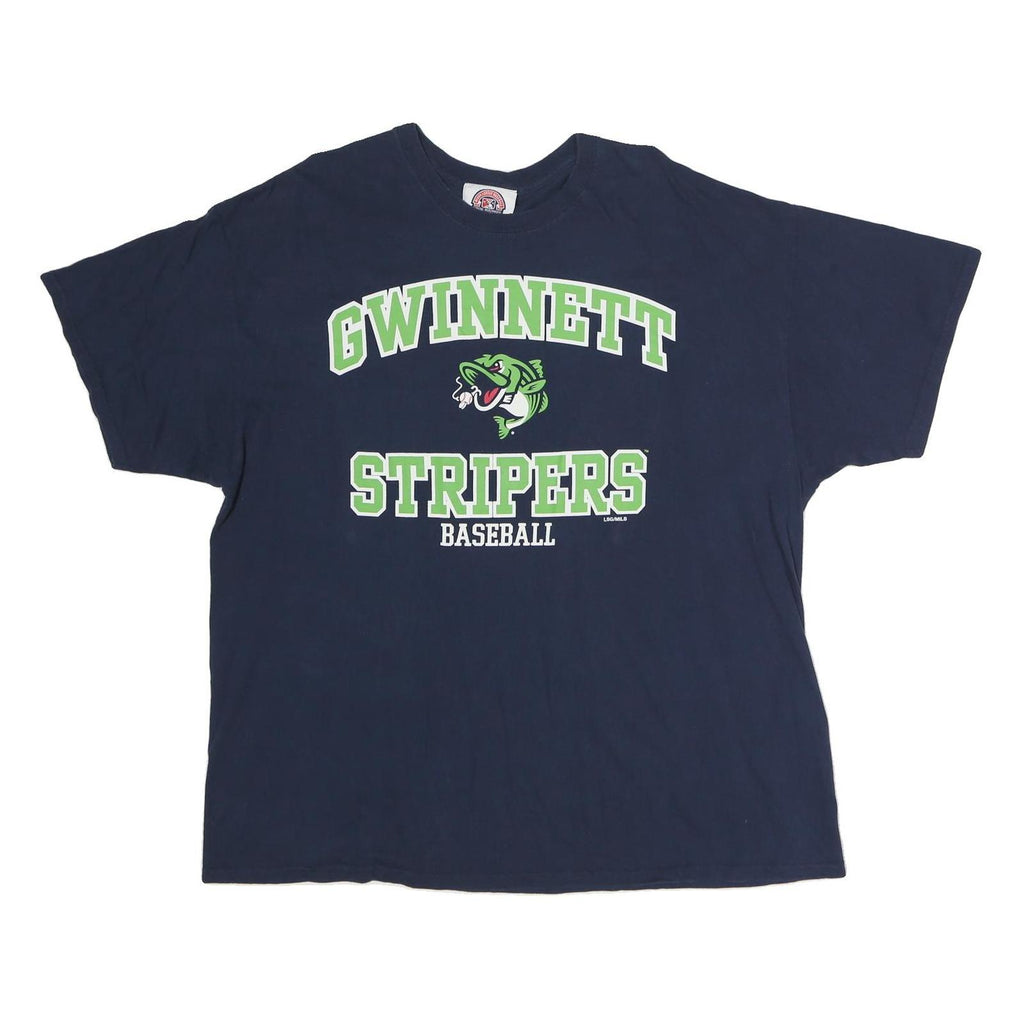 GENUINE MERCHANDISE Mens Navy Blue Gwinnett Stripers Baseball T-Shirt XL Short