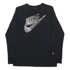 NIKE Mens Black Long Sleeve T-Shirt XS Crew Neck Swoosh Logo Graphic