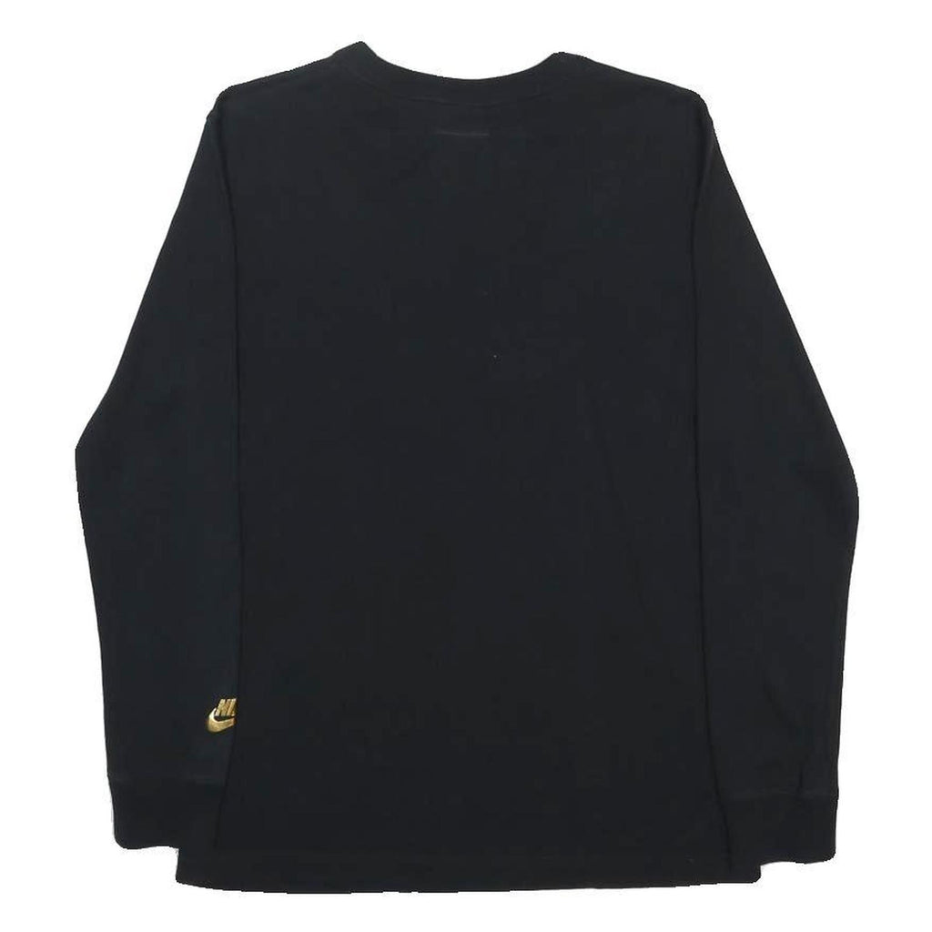 NIKE Mens Black Long Sleeve T-Shirt XS Crew Neck Swoosh Logo Graphic