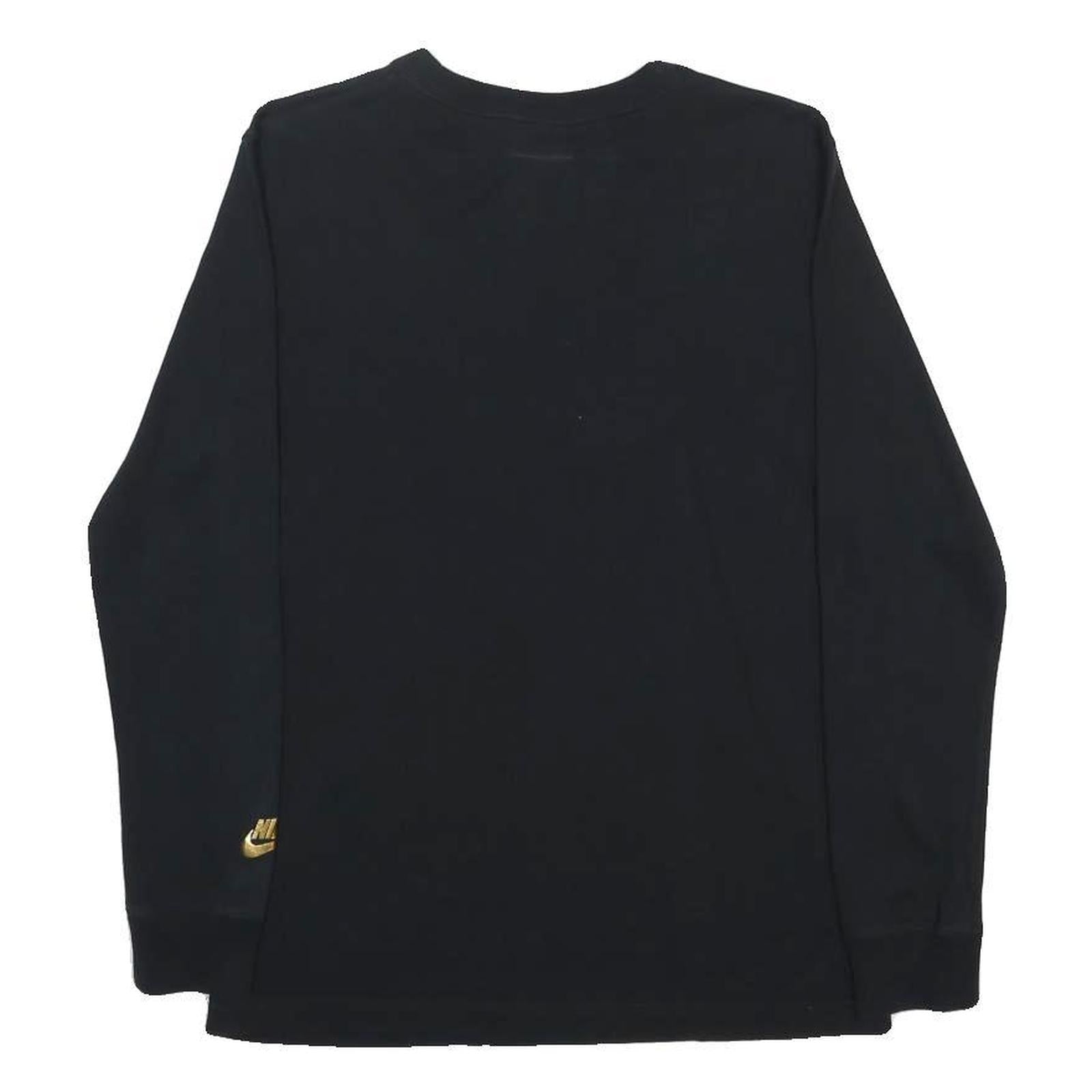 NIKE Mens Black Long Sleeve T-Shirt XS Crew Neck Swoosh Logo Graphic