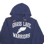 JERZEES Mens Navy Blue Grass Lake Warriors Hoodie M Cotton Blend Casual