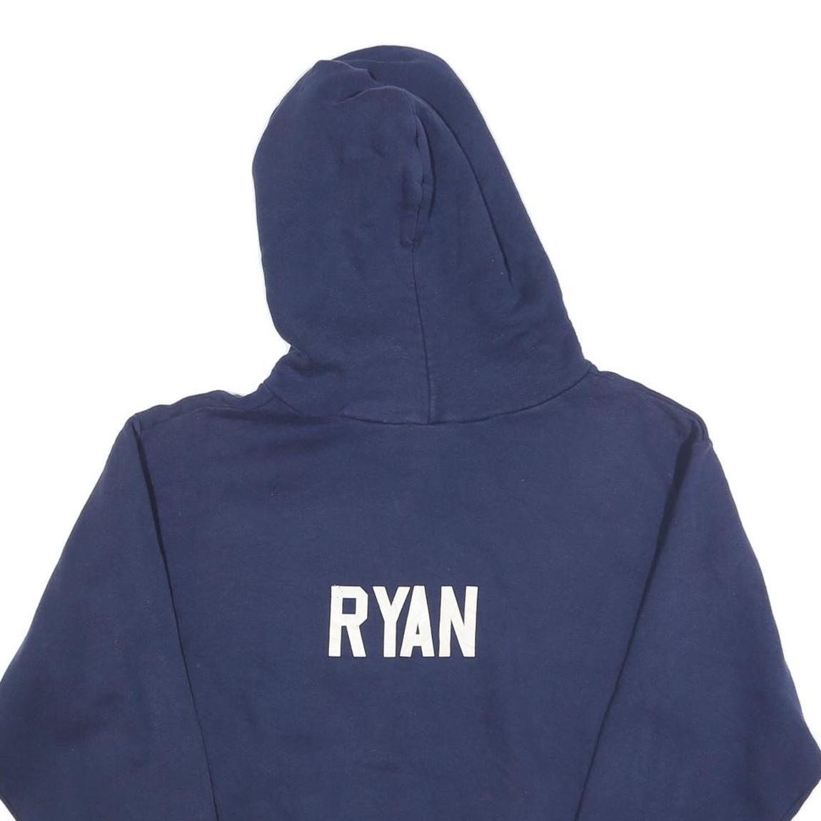 JERZEES Mens Navy Blue Grass Lake Warriors Hoodie M Cotton Blend Casual