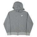 NIKE Mens Grey Full Zip Hoodie S Cotton Blend Sportswear Casual Zip Up