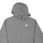 NIKE Mens Grey Full Zip Hoodie S Cotton Blend Sportswear Casual Zip Up