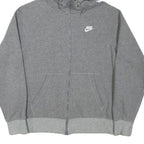 NIKE Mens Grey Full Zip Hoodie S Cotton Blend Sportswear Casual Zip Up