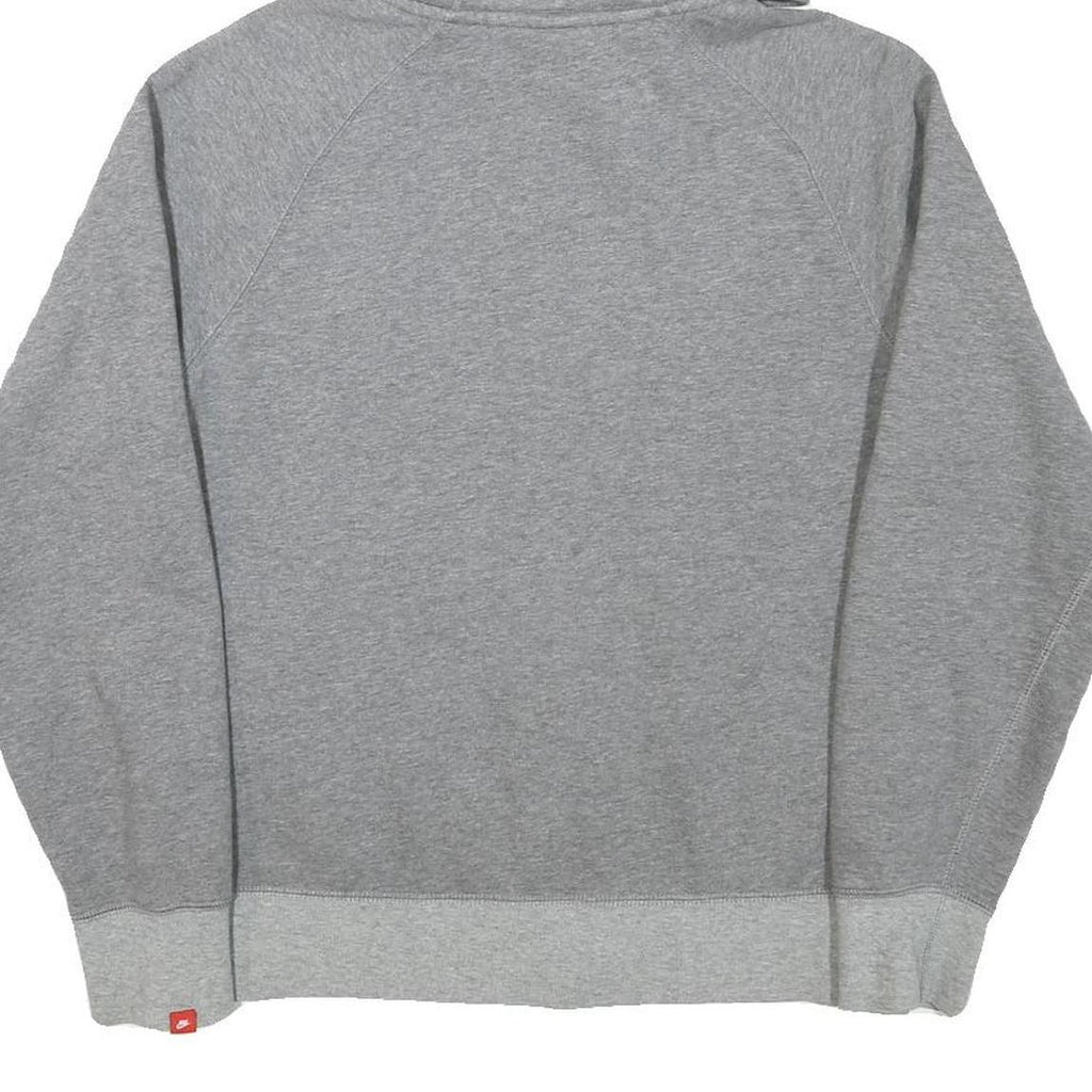 NIKE Mens Grey Full Zip Hoodie S Cotton Blend Sportswear Casual Zip Up