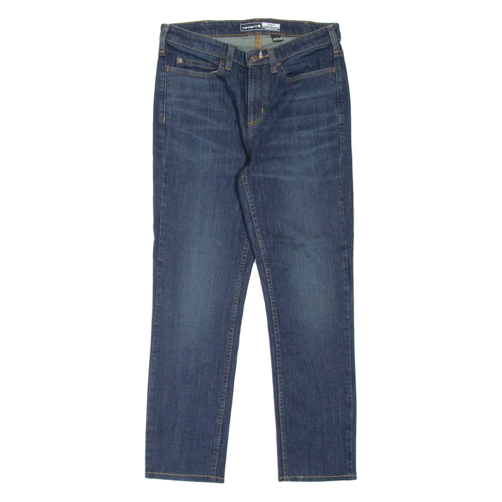 CARHARTT Workwear Womens Jeans Blue Slim Straight Stone Wash W30 L26
