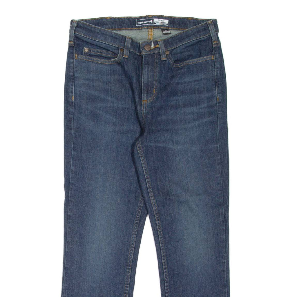 CARHARTT Workwear Womens Jeans Blue Slim Straight Stone Wash W30 L26