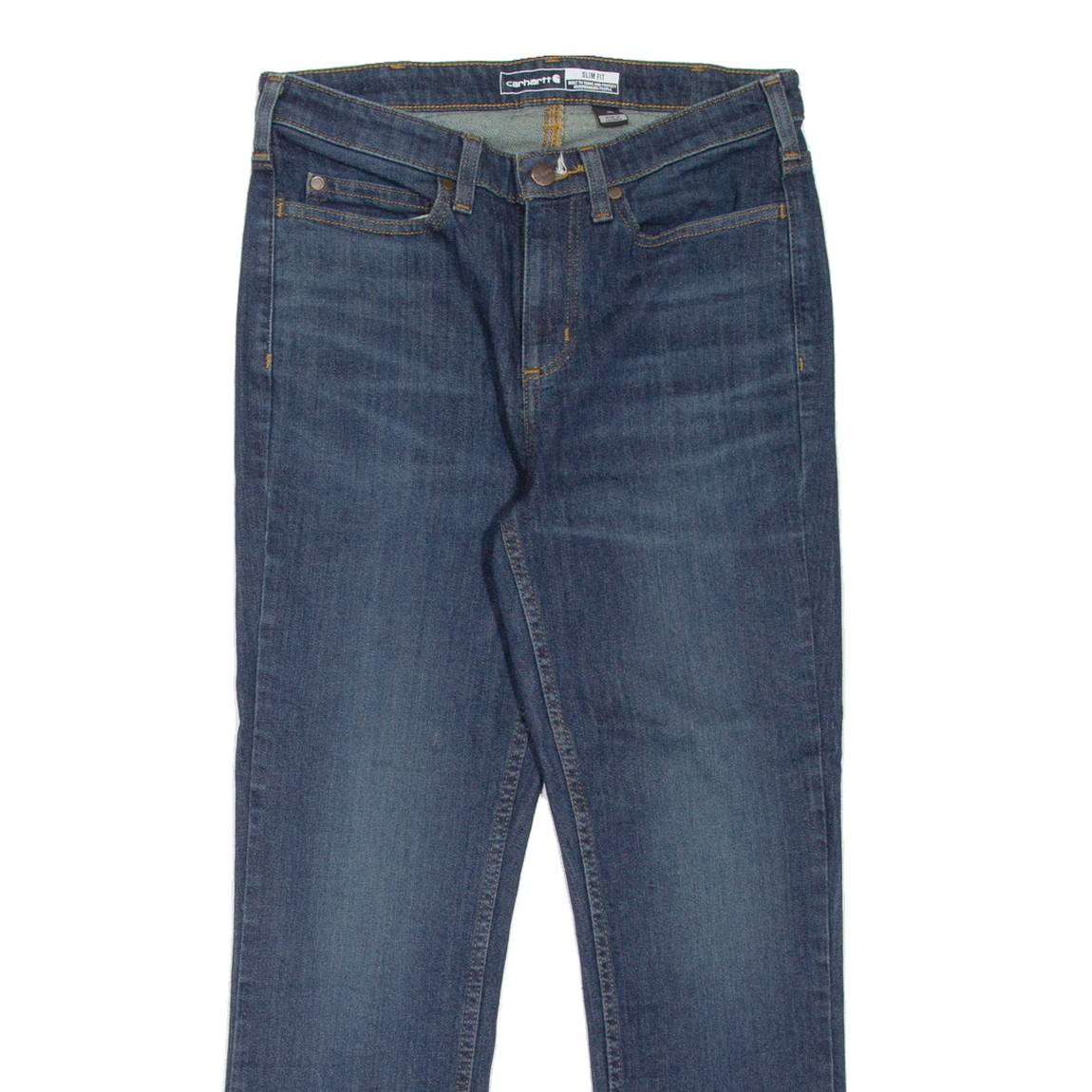 CARHARTT Workwear Womens Jeans Blue Slim Straight Stone Wash W30 L26