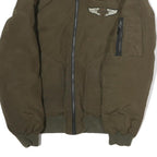 AKSERIES Mens Green Jacket XL Polyester Bomber Plain Zipped Comfort Casual