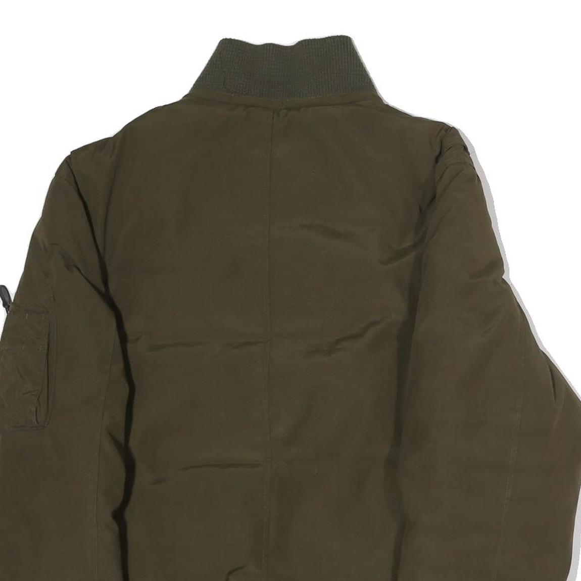 AKSERIES Mens Green Jacket XL Polyester Bomber Plain Zipped Comfort Casual