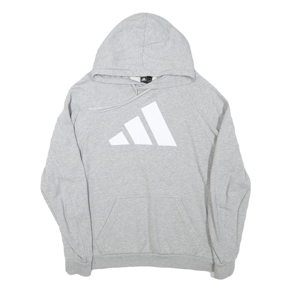 ADIDAS Mens Grey Cotton Blend Hoodie M Casual Pullover Sweatshirt Sportswear