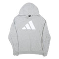 ADIDAS Mens Grey Cotton Blend Hoodie M Casual Pullover Sweatshirt Sportswear