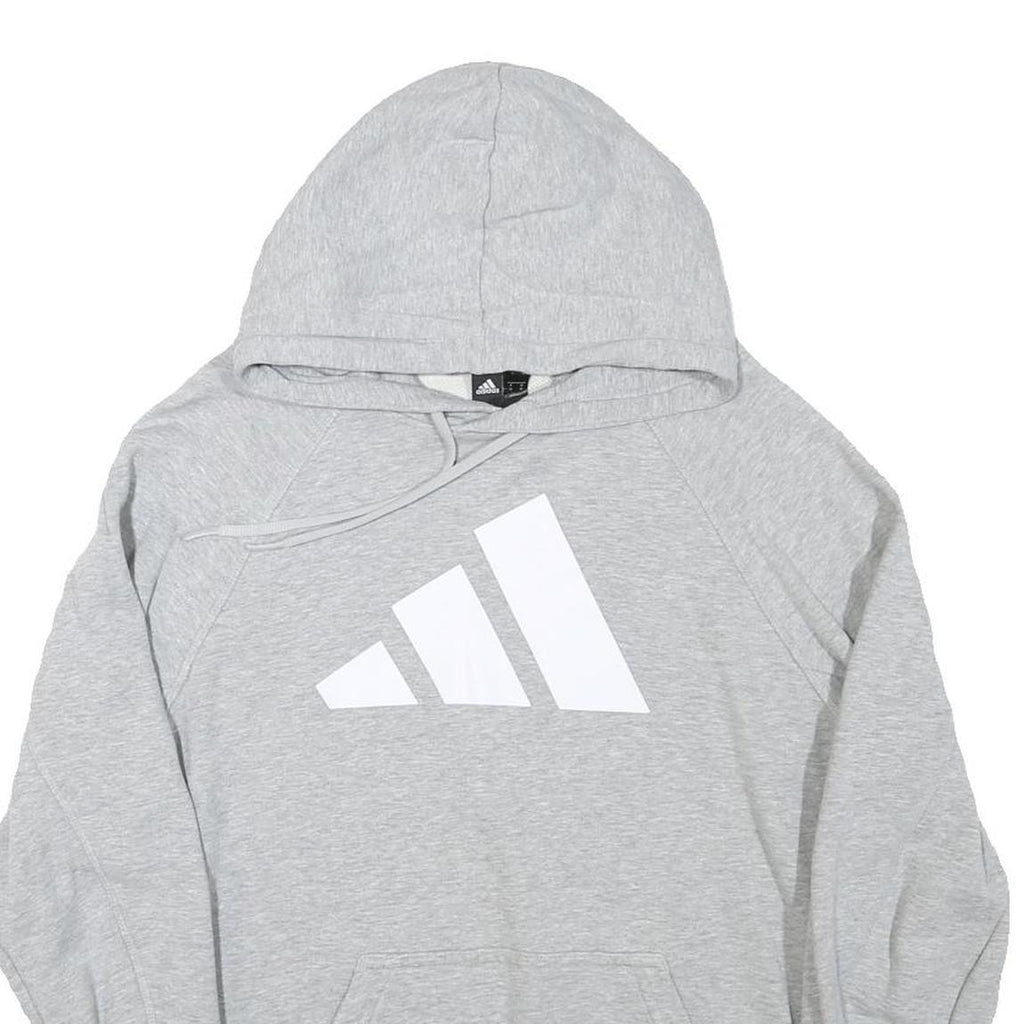 ADIDAS Mens Grey Cotton Blend Hoodie M Casual Pullover Sweatshirt Sportswear