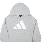 ADIDAS Mens Grey Cotton Blend Hoodie M Casual Pullover Sweatshirt Sportswear