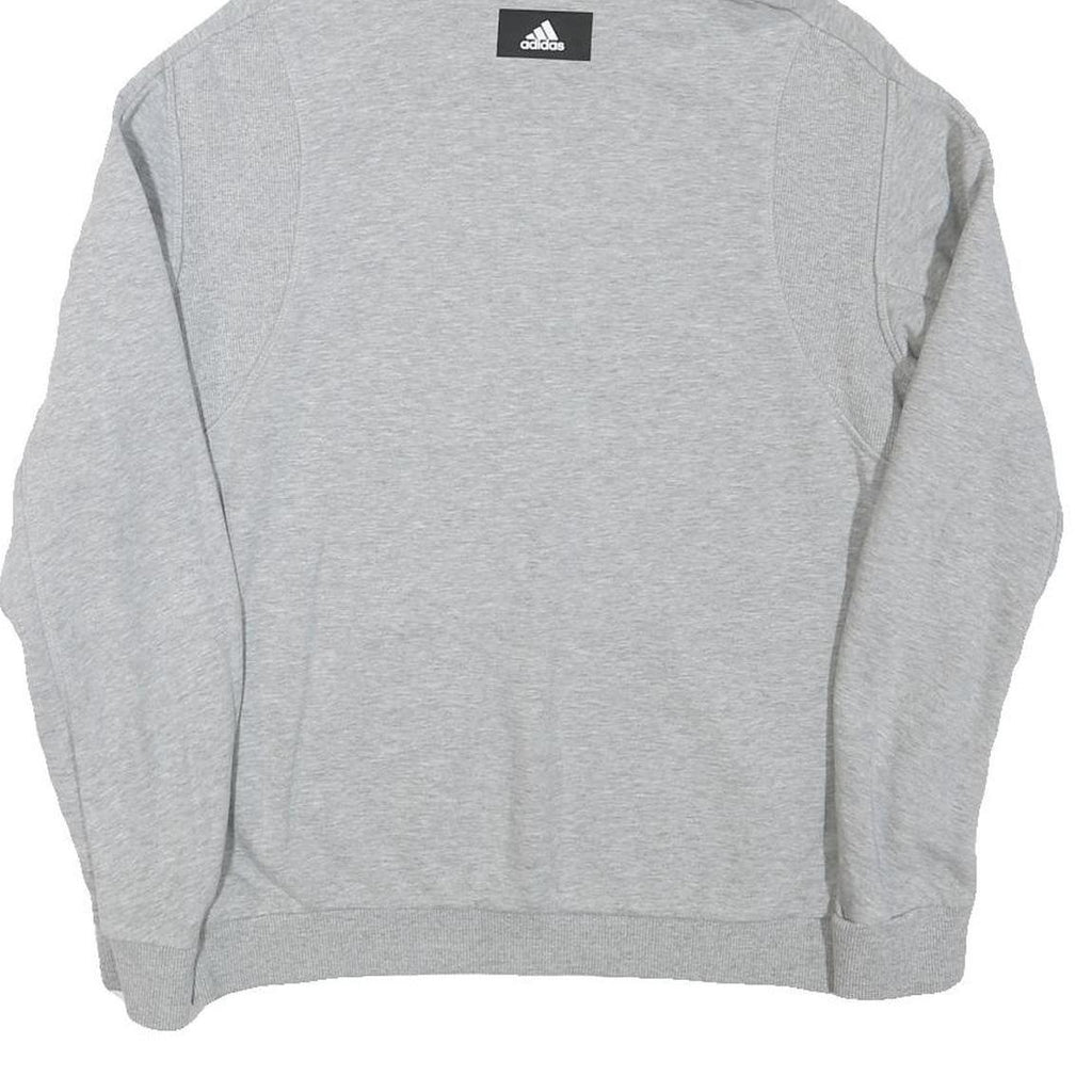 ADIDAS Mens Grey Cotton Blend Hoodie M Casual Pullover Sweatshirt Sportswear