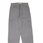 URBAN REPUBLIC Mens Grey Relaxed Straight Trousers W28 L32 Cotton Blend Cargo