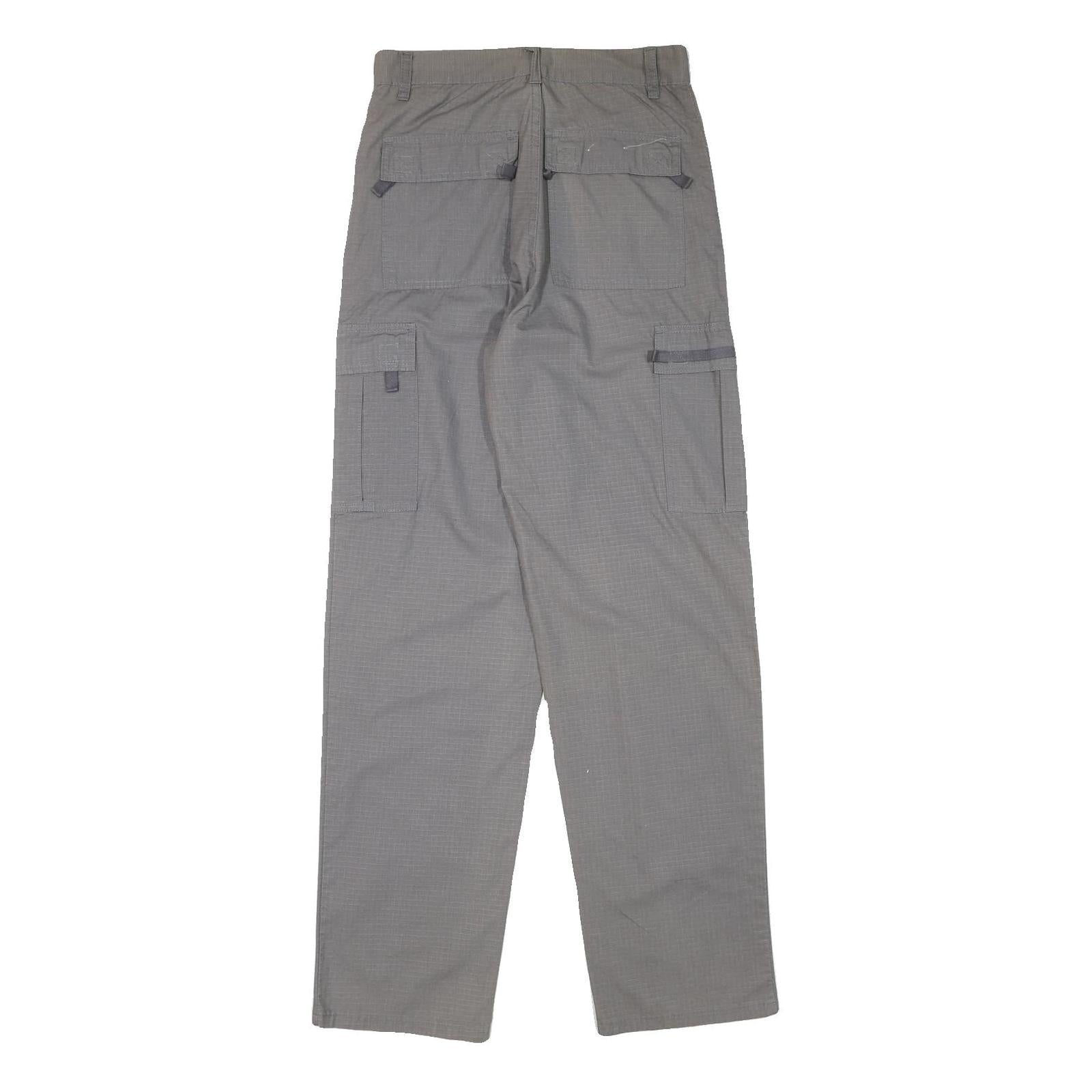 URBAN REPUBLIC Mens Grey Relaxed Straight Trousers W28 L32 Cotton Blend Cargo