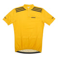 ADIDAS Mens Yellow & Black Sports T-Shirt XL Short Sleeve 1/4 Zip Polyester