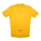 ADIDAS Mens Yellow & Black Sports T-Shirt XL Short Sleeve 1/4 Zip Polyester