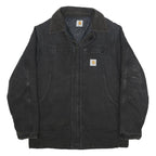 CARHARTT Mens Black Jacket XL Cotton Workwear Zip Pocketed Classic
