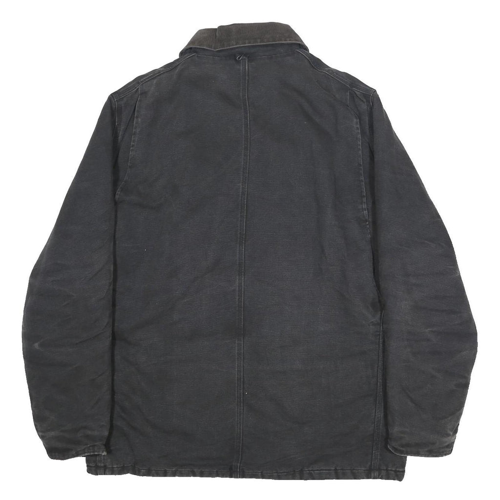 CARHARTT Mens Black Jacket XL Cotton Workwear Zip Pocketed Classic