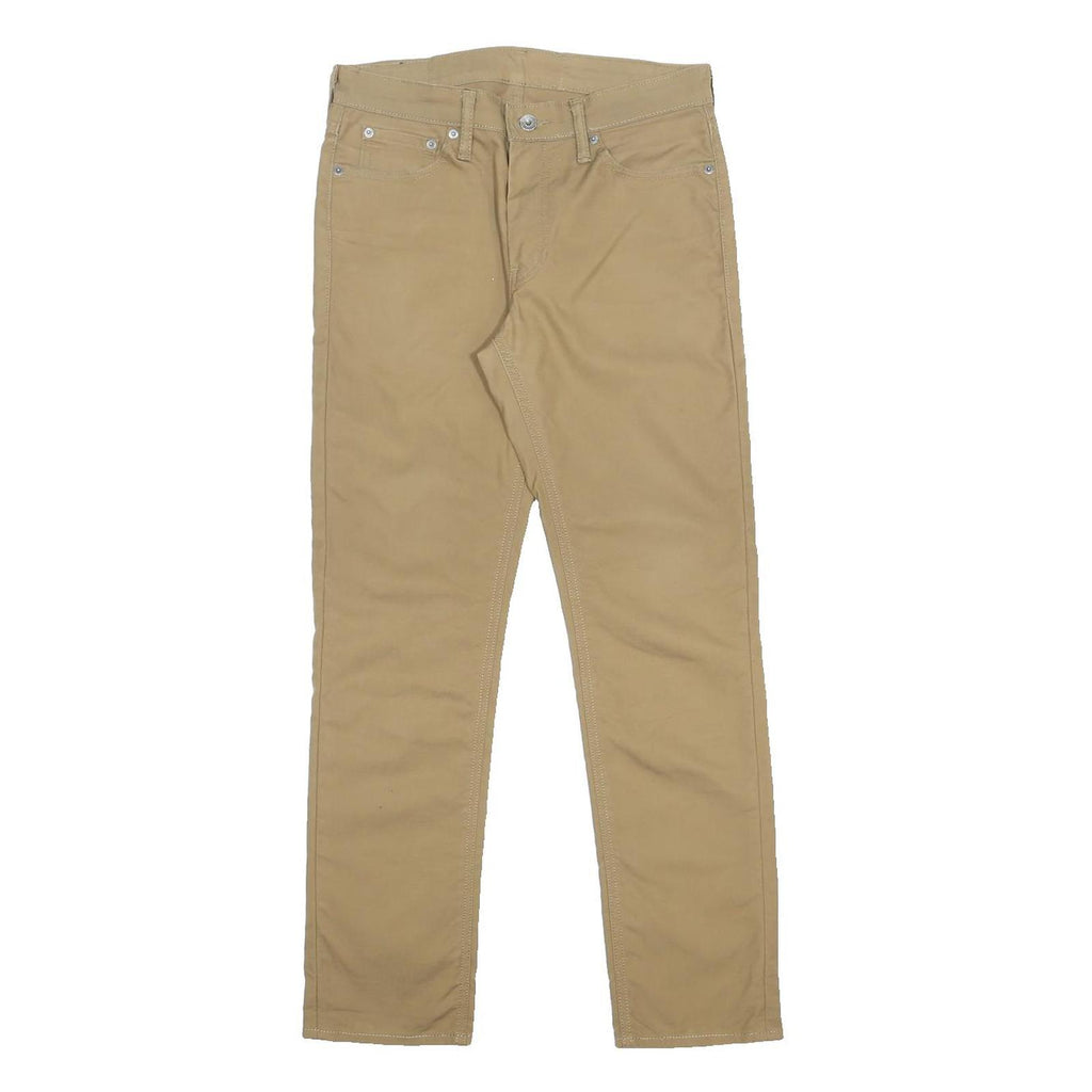 LEVI'S Mens Cotton Blend Slim Beige Trousers W30 L30 Zip Closure Classic Fit