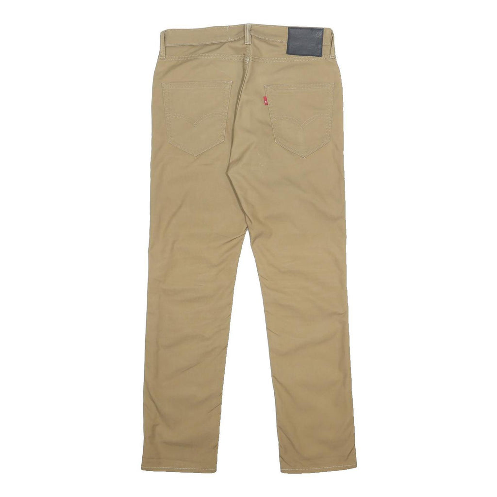 LEVI'S Mens Cotton Blend Slim Beige Trousers W30 L30 Zip Closure Classic Fit