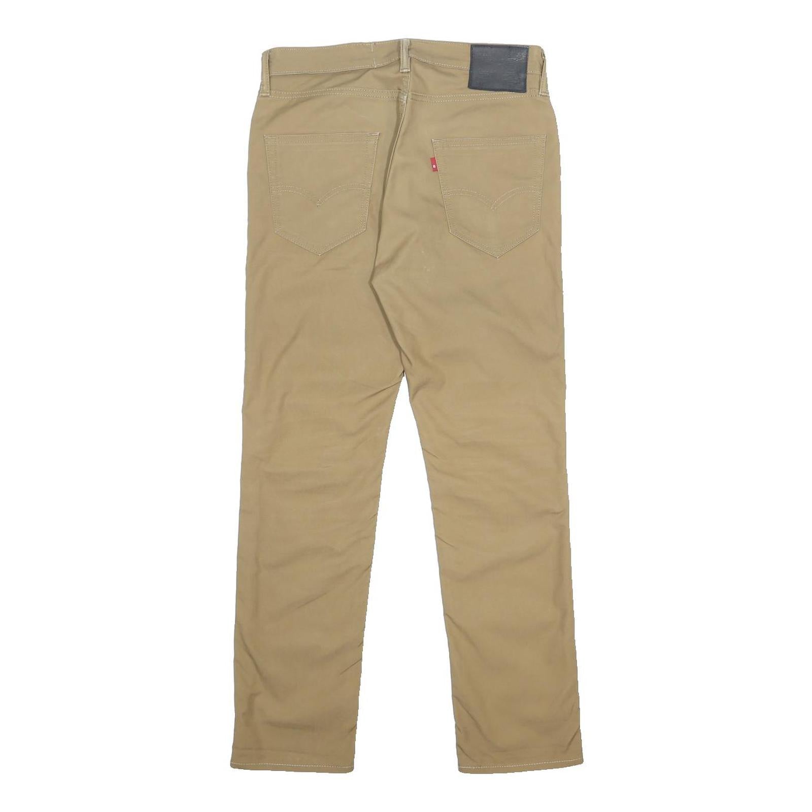 LEVI'S Mens Cotton Blend Slim Beige Trousers W30 L30 Zip Closure Classic Fit