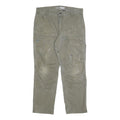 CARHARTT Mens Cotton Blend Olive Relaxed Fit Straight Trousers W34 L30 Workwear