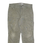 CARHARTT Mens Cotton Blend Olive Relaxed Fit Straight Trousers W34 L30 Workwear