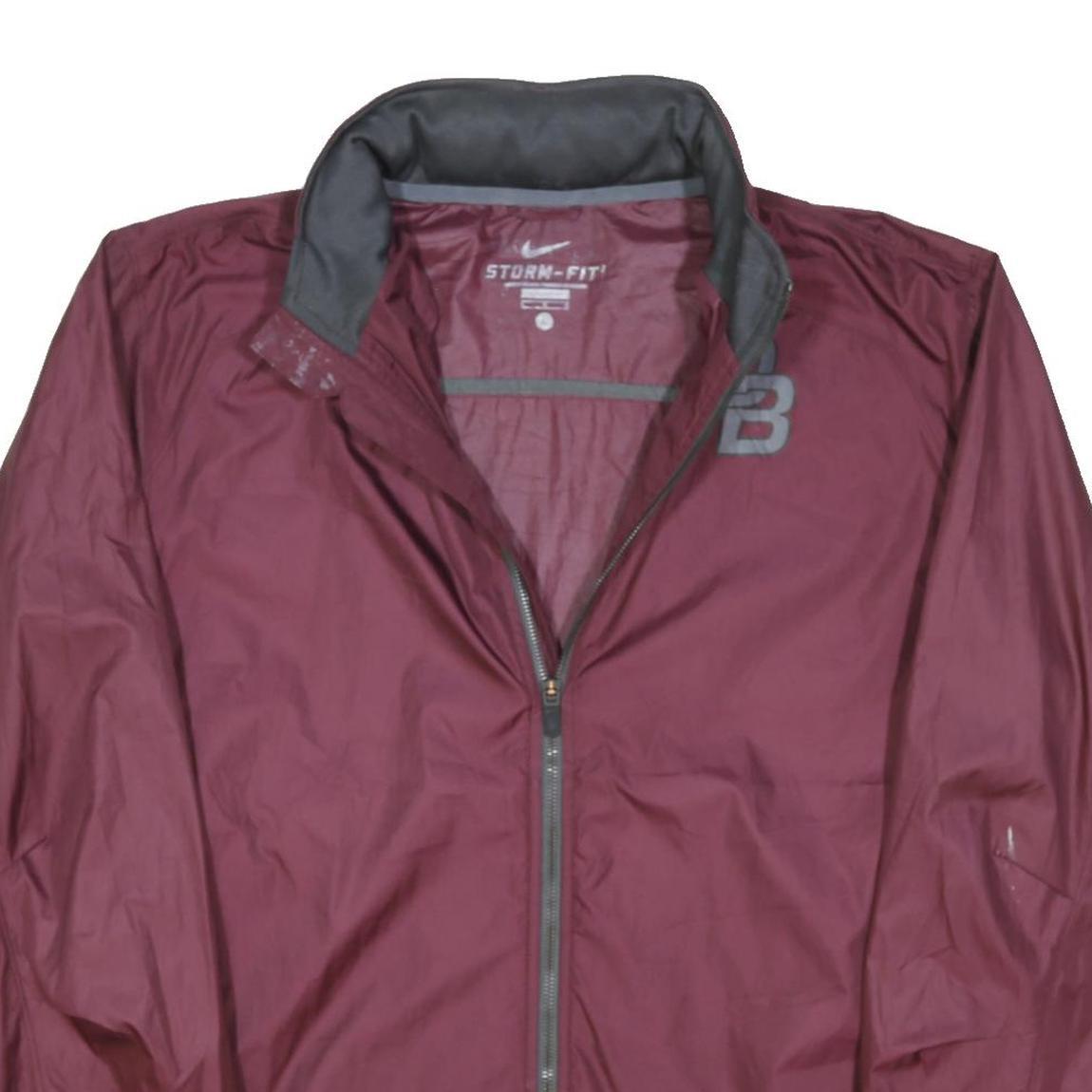 NIKE Mens Maroon Storm-Fit Zip Jacket L Polyester Plain Lightweight Sportswear