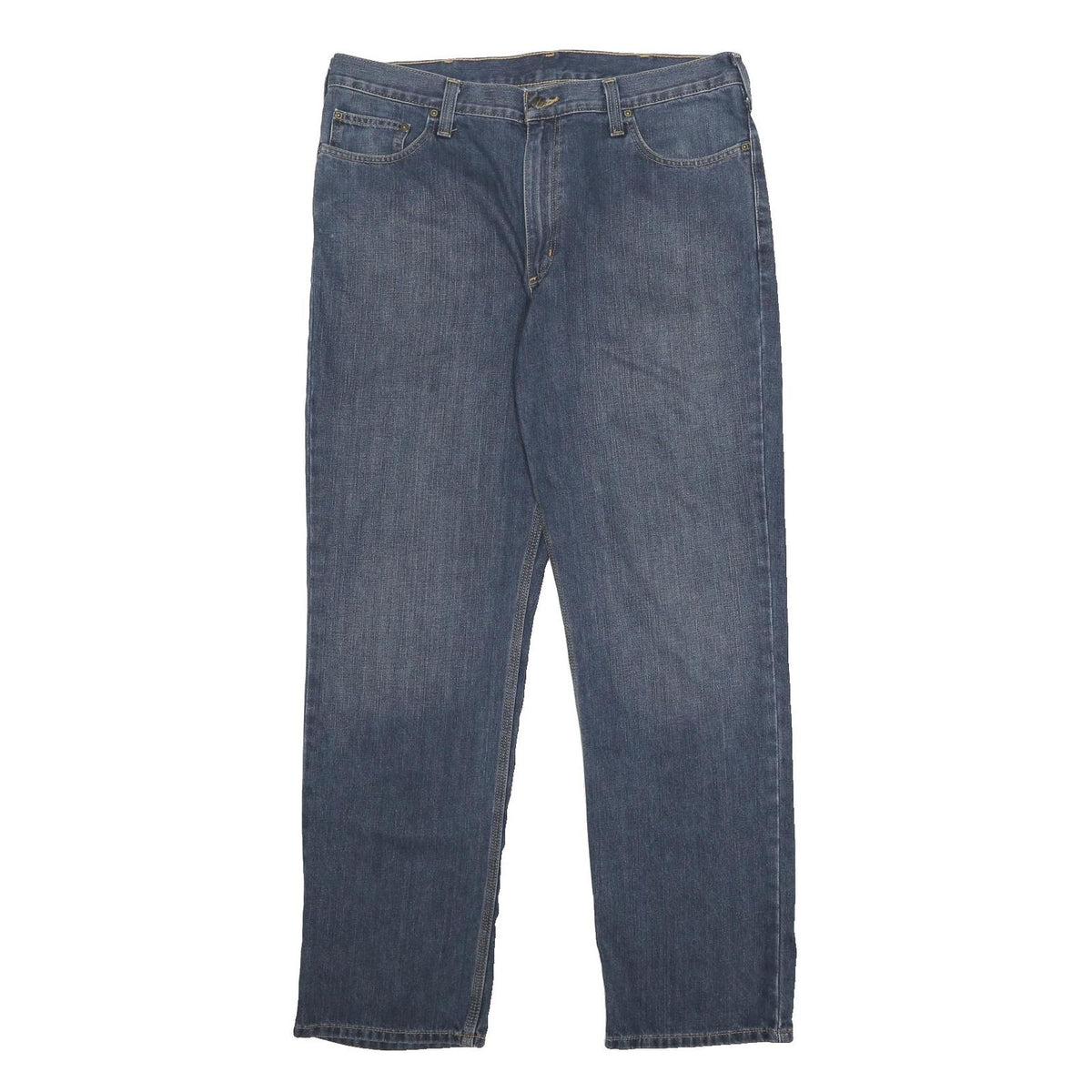 CARHARTT Mens Jeans Blue Regular Straight Denim Medium W38 L33 Workwear Zip