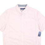 NAUTICA Mens Pink Cotton Blend Shirt L Classic Fit Button Down Collar Casual
