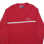 CHAPS RALPH LAUREN Mens Red Crew Neck Sweatshirt M Embroidered Logo Striped