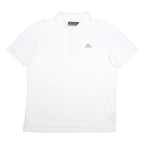 KAPPA Mens White Short Sleeve Plain Polo Shirt L Casual Cotton