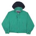 NAUTICA Mens Green & Navy Zip Jacket L Cotton Blend Casual Outdoor Hooded
